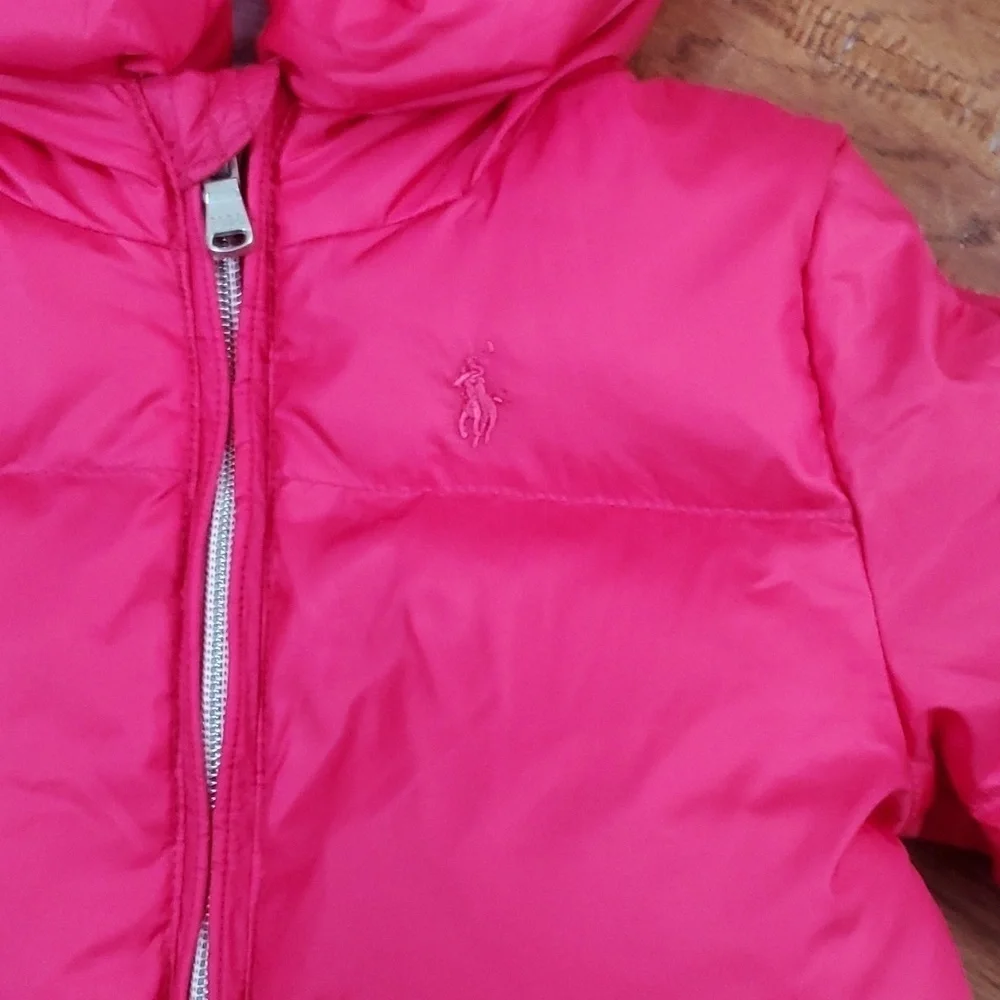 Ralph Lauren hot pink baby puffer bunting